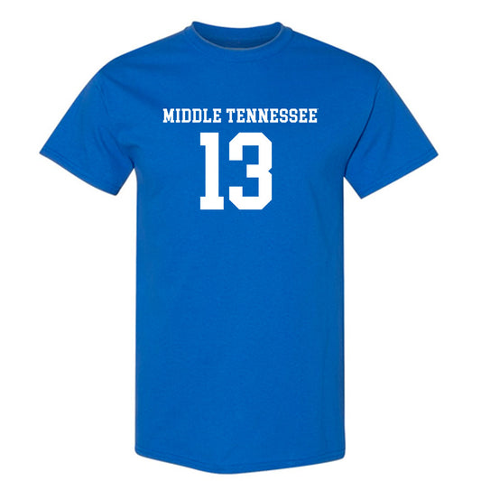 MTSU - NCAA Women's Soccer : Presley Morales - Royal Replica Shersey Short Sleeve T-Shirt