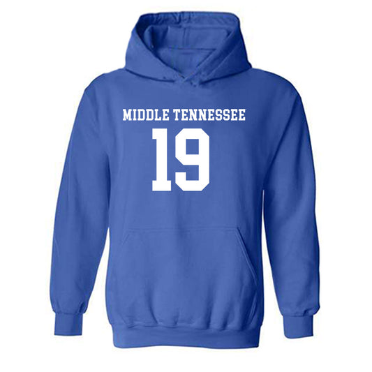 MTSU - NCAA Women's Soccer : Skylar Williams - Royal Replica Shersey Hooded Sweatshirt