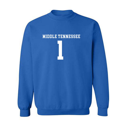 MTSU - NCAA Women's Soccer : Calais Butts - Royal Replica Shersey Sweatshirt