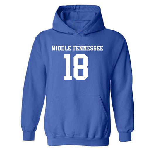 MTSU - NCAA Women's Soccer : Gabriela Shegota - Royal Replica Shersey Hooded Sweatshirt