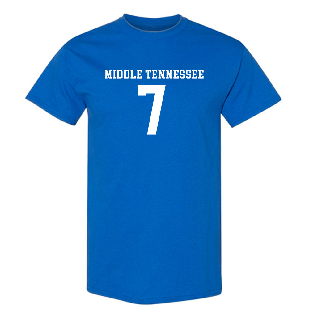 MTSU - NCAA Women's Soccer : Taijah Fraser - Royal Replica Shersey Short Sleeve T-Shirt