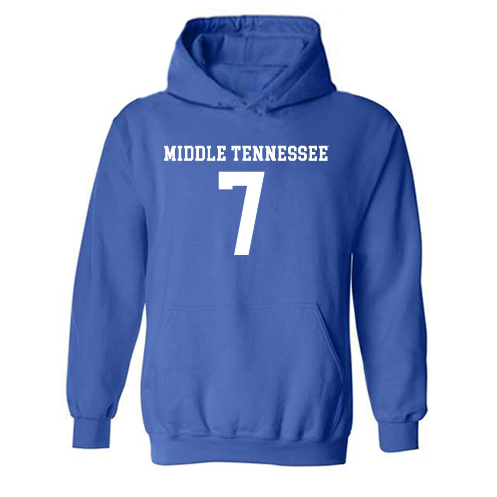 MTSU - NCAA Women's Soccer : Taijah Fraser - Royal Replica Shersey Hooded Sweatshirt