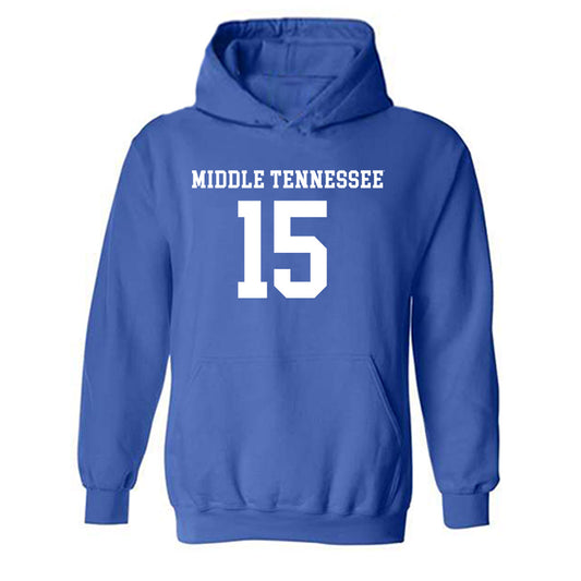 MTSU - NCAA Women's Soccer : Olivia Ouzounidis - Royal Replica Shersey Hooded Sweatshirt