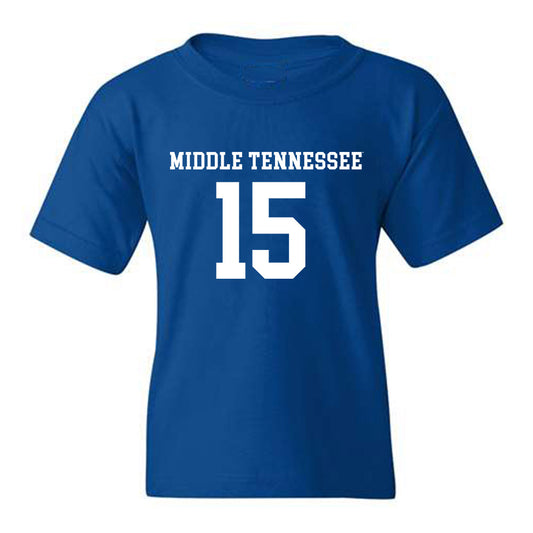 MTSU - NCAA Women's Soccer : Olivia Ouzounidis - Royal Replica Shersey Youth T-Shirt