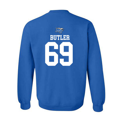 MTSU - NCAA Football : Brody Butler - Royal Replica Shersey Sweatshirt