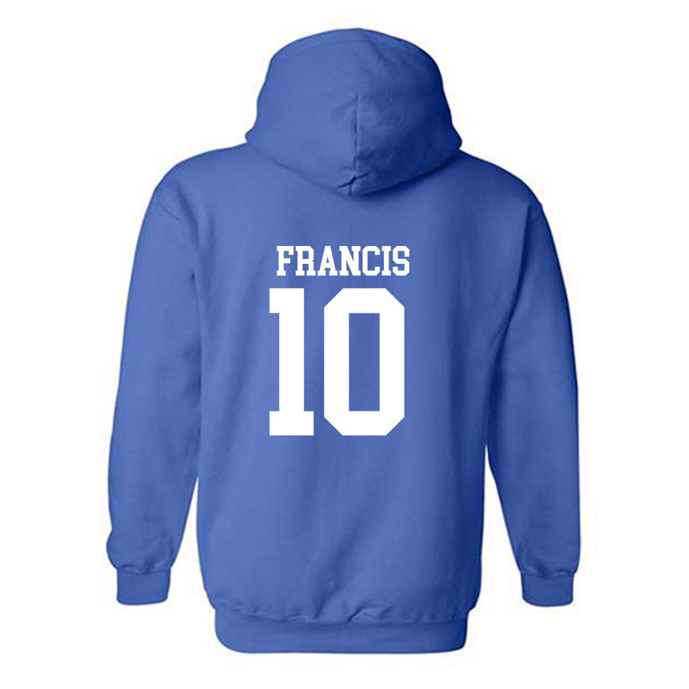 MTSU - NCAA Football : Drew Francis - Royal Replica Shersey Hooded Sweatshirt