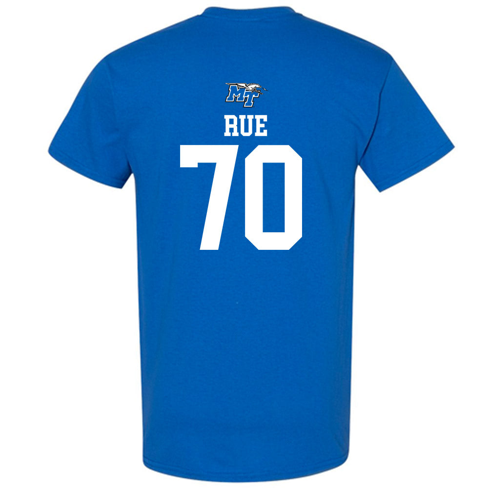 MTSU - NCAA Football : Isaac Rue - Royal Replica Shersey Short Sleeve T-Shirt