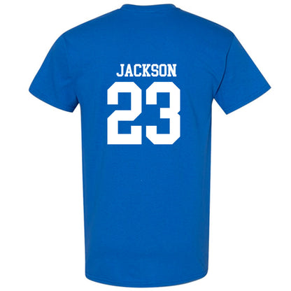 MTSU - NCAA Football : Jalen Jackson - Royal Replica Shersey Short Sleeve T-Shirt