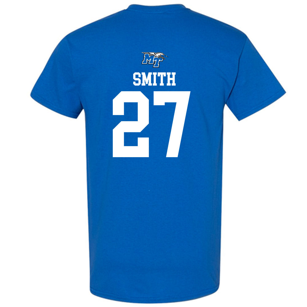 MTSU - NCAA Football : Rickey Smith - Royal Replica Shersey Short Sleeve T-Shirt