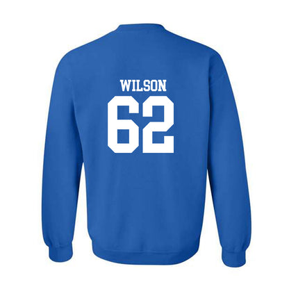 MTSU - NCAA Football : Simon Wilson - Royal Replica Shersey Sweatshirt
