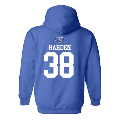 MTSU - NCAA Football : ZaBrien Harden - Royal Replica Shersey Hooded Sweatshirt