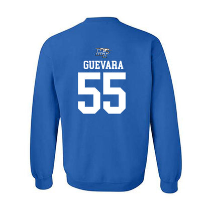 MTSU - NCAA Football : Mateo Guevara - Royal Replica Shersey Sweatshirt