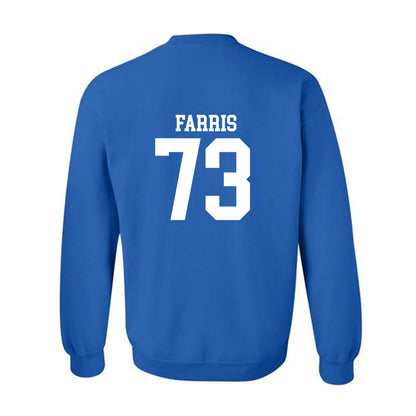 MTSU - NCAA Football : Connor Farris - Royal Replica Shersey Sweatshirt