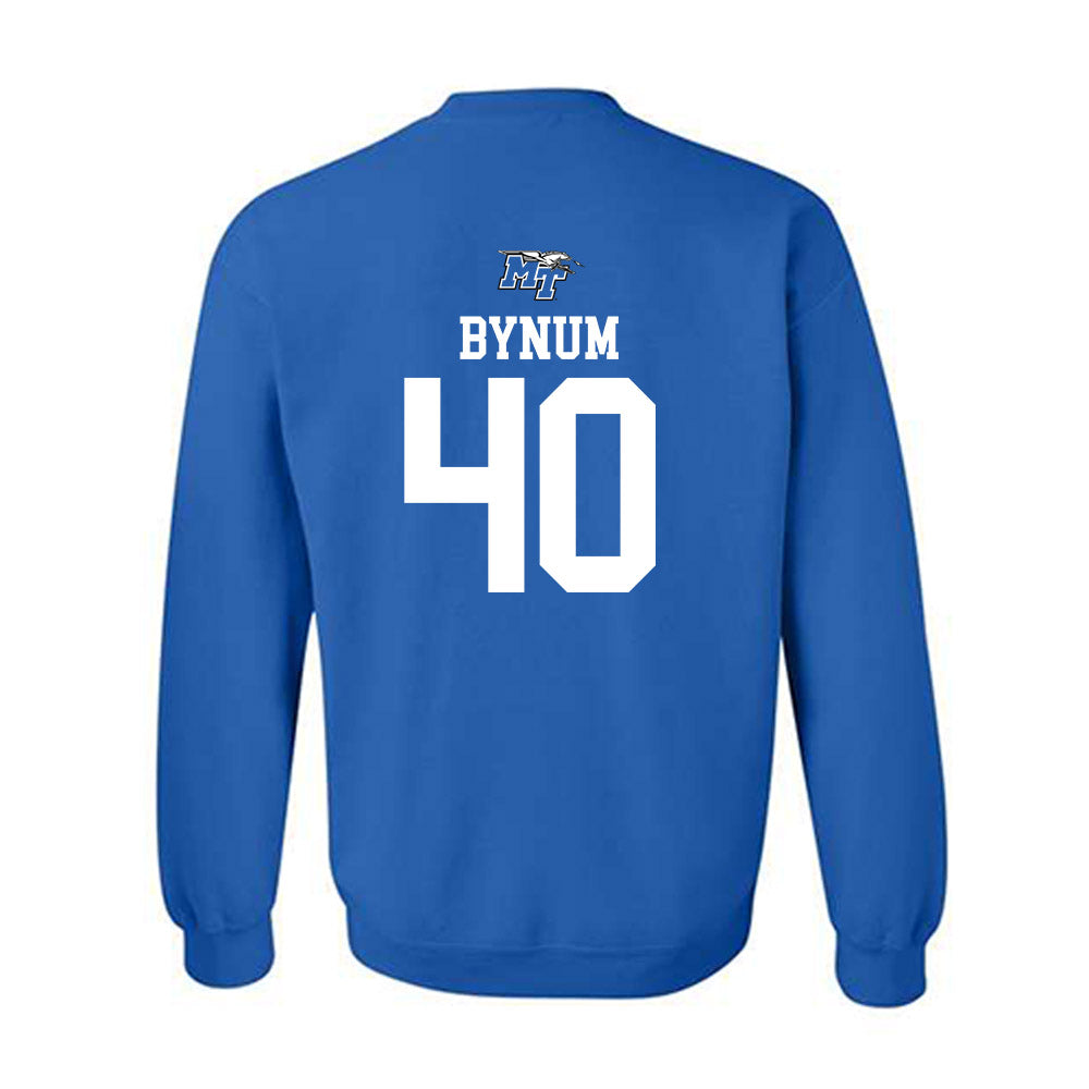 MTSU - NCAA Football : Anthony Bynum - Royal Replica Shersey Sweatshirt