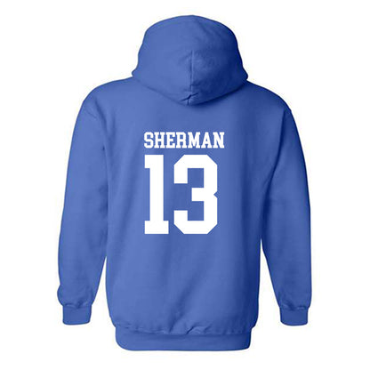 MTSU - NCAA Football : Javonte Sherman - Royal Replica Shersey Hooded Sweatshirt