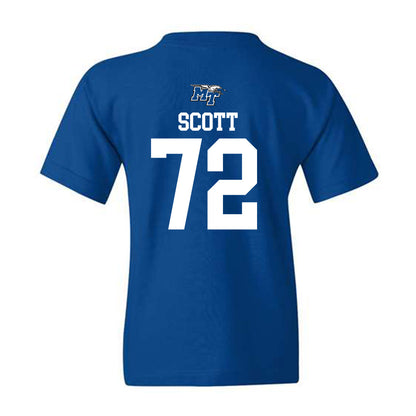 MTSU - NCAA Football : Morgan Scott - Royal Replica Shersey Youth T-Shirt