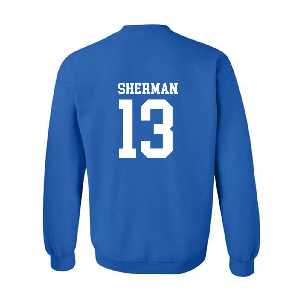 MTSU - NCAA Football : Javonte Sherman - Royal Replica Shersey Sweatshirt