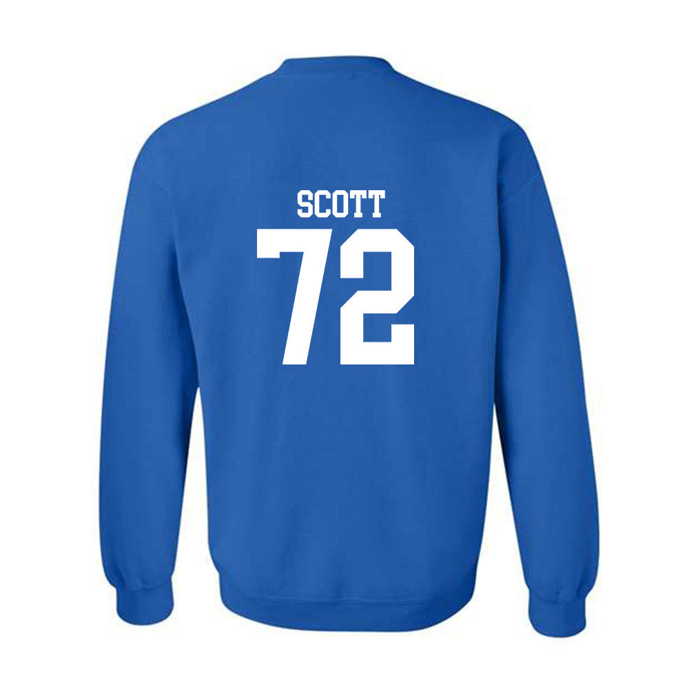 MTSU - NCAA Football : Morgan Scott - Royal Replica Shersey Sweatshirt