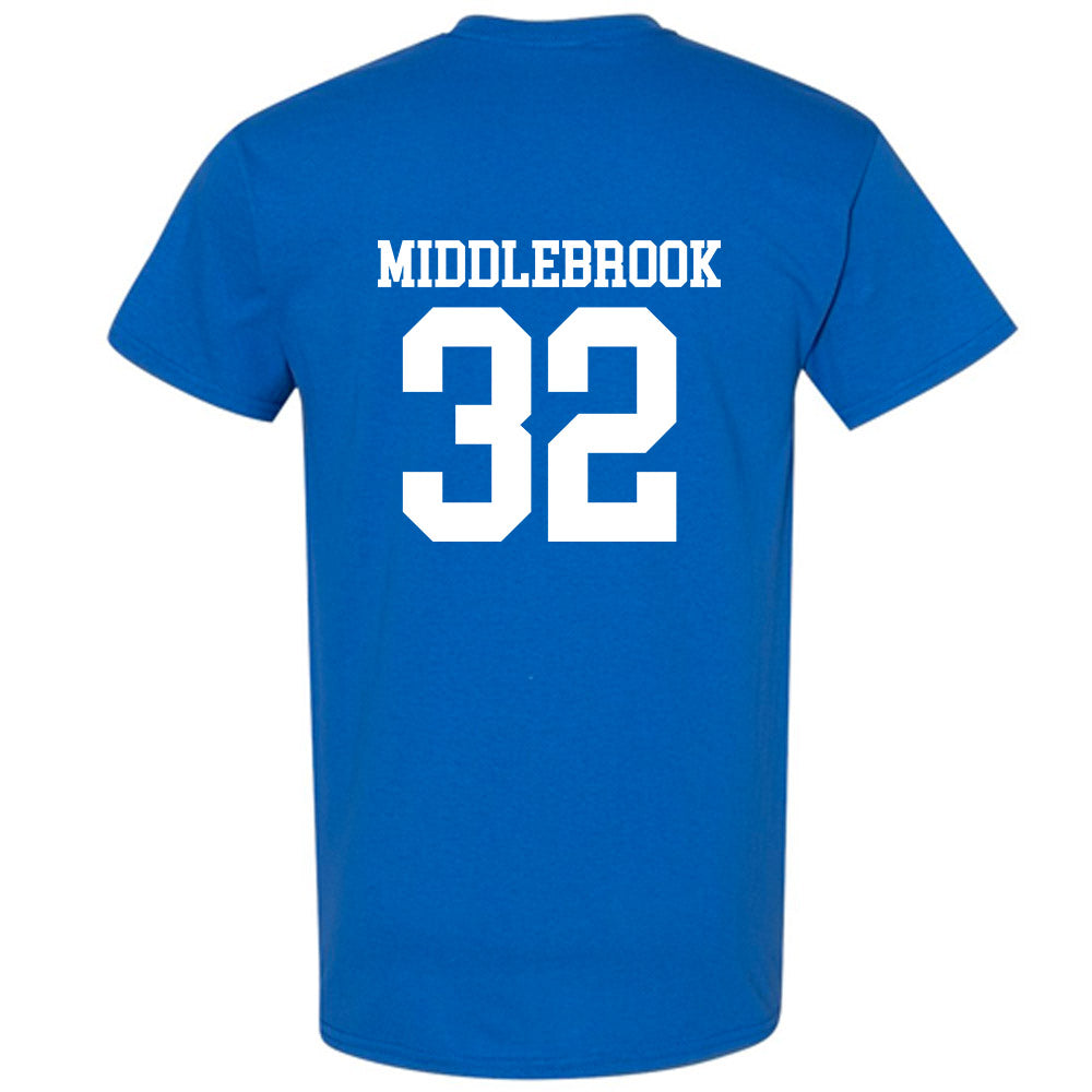 MTSU - NCAA Football : Jekail Middlebrook - Royal Replica Shersey Short Sleeve T-Shirt