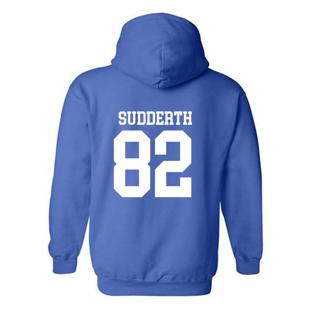 MTSU - NCAA Football : Taharin Sudderth - Royal Replica Shersey Hooded Sweatshirt