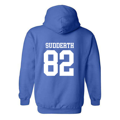 MTSU - NCAA Football : Taharin Sudderth - Royal Replica Shersey Hooded Sweatshirt