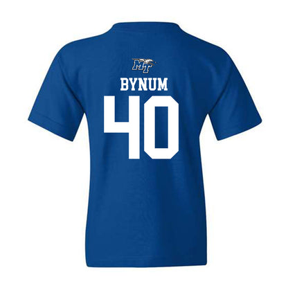 MTSU - NCAA Football : Anthony Bynum - Royal Replica Shersey Youth T-Shirt