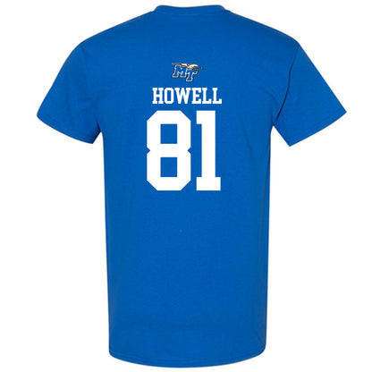 MTSU - NCAA Football : Mitchell Howell - Royal Replica Shersey Short Sleeve T-Shirt