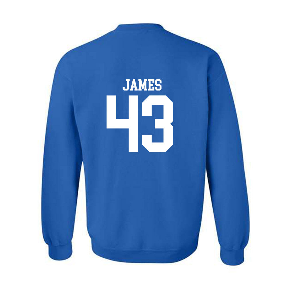 MTSU - NCAA Football : Markel James - Royal Replica Shersey Sweatshirt