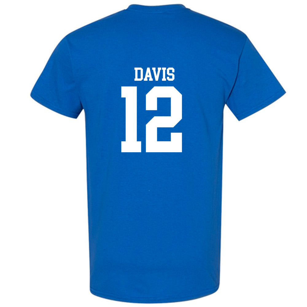 MTSU - NCAA Football : Jalen Davis - Royal Replica Shersey Short Sleeve T-Shirt