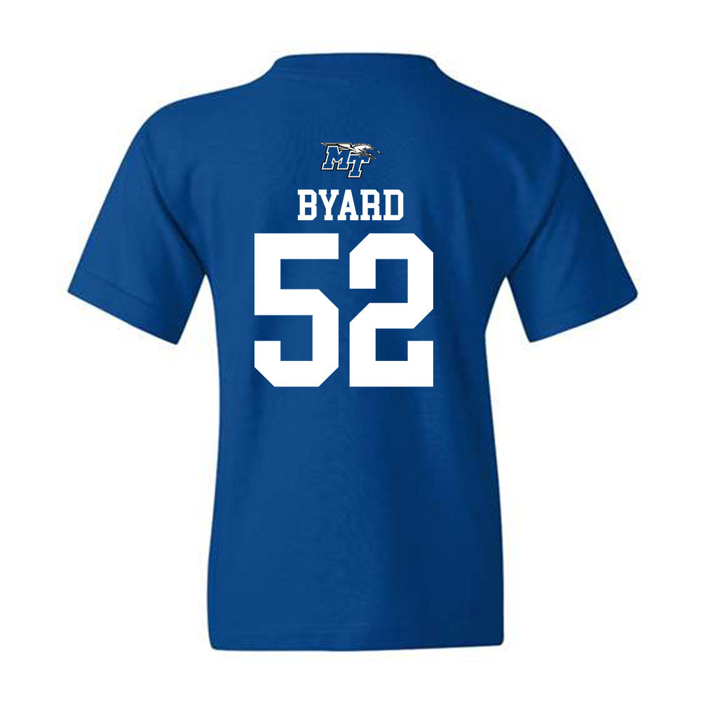 MTSU - NCAA Football : Muaaz Byard - Royal Replica Shersey Youth T-Shirt