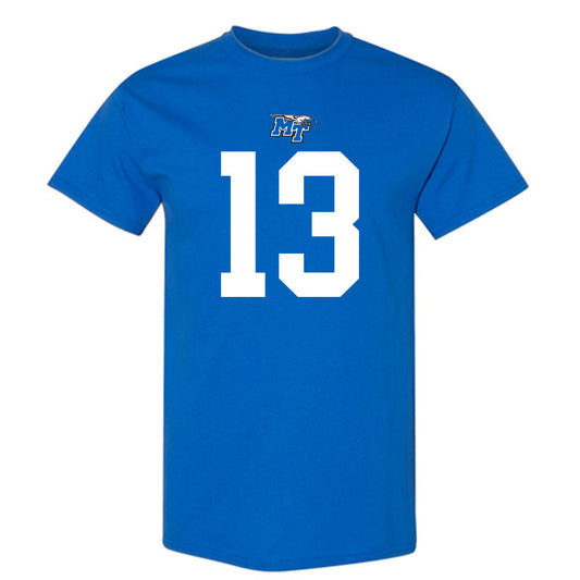 MTSU - NCAA Football : Javonte Sherman - Royal Replica Shersey Short Sleeve T-Shirt