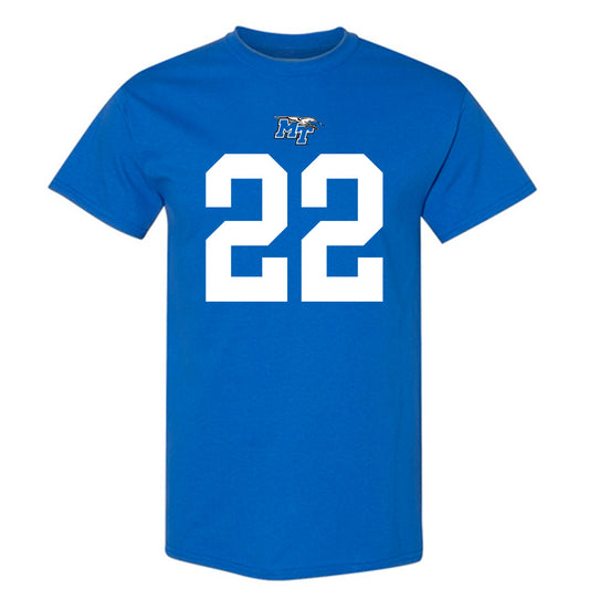 MTSU - NCAA Football : Chris Johnson - Royal Replica Shersey Short Sleeve T-Shirt