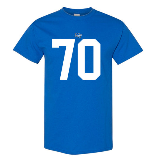 MTSU - NCAA Football : Isaac Rue - Royal Replica Shersey Short Sleeve T-Shirt