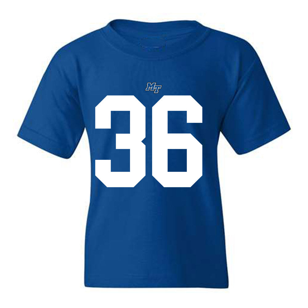 MTSU - NCAA Football : Justus Chadwick - Royal Replica Shersey Youth T-Shirt