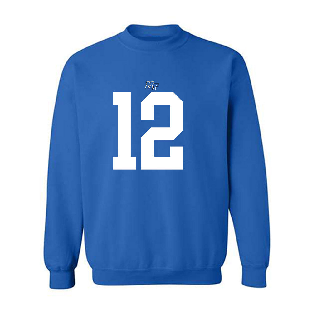 MTSU - NCAA Football : Jalen Davis - Royal Replica Shersey Sweatshirt