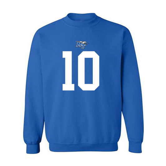 MTSU - NCAA Football : Drew Francis - Royal Replica Shersey Sweatshirt