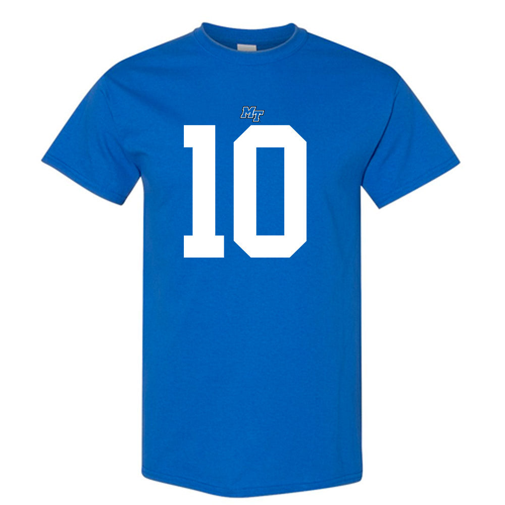 MTSU - NCAA Football : Drew Francis - Royal Replica Shersey Short Sleeve T-Shirt