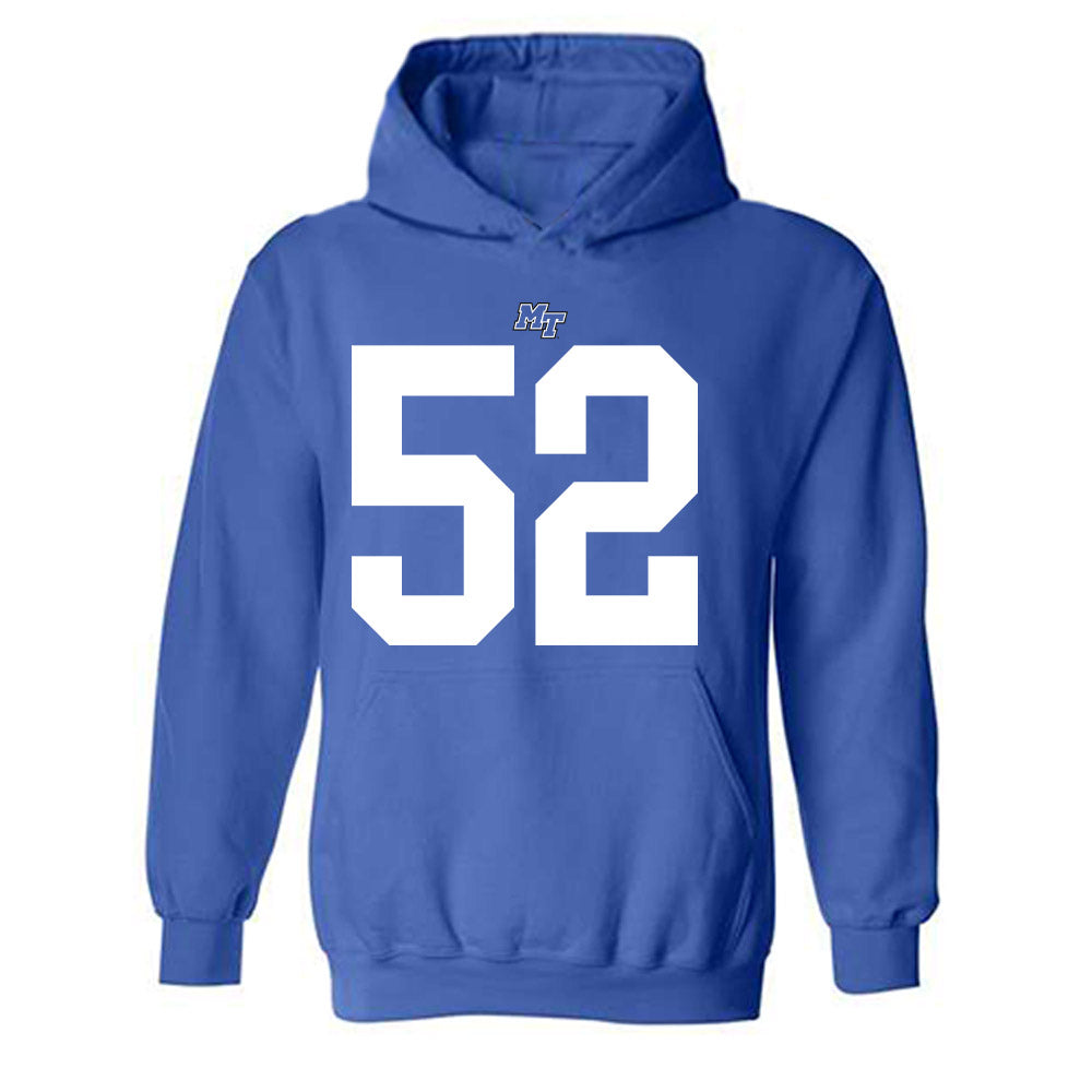 MTSU - NCAA Football : Muaaz Byard - Royal Replica Shersey Hooded Sweatshirt