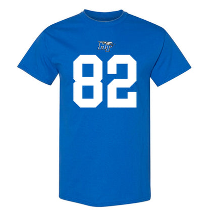 MTSU - NCAA Football : Taharin Sudderth - Royal Replica Shersey Short Sleeve T-Shirt