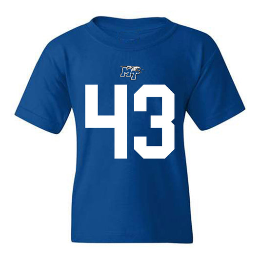MTSU - NCAA Football : Trevon Ferrell - Royal Replica Shersey Youth T-Shirt