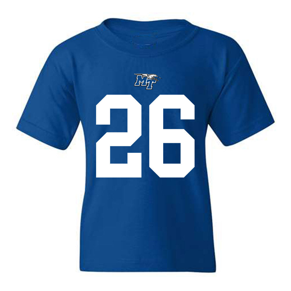 MTSU - NCAA Football : Jayce Gardner - Royal Replica Shersey Youth T-Shirt