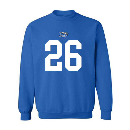 MTSU - NCAA Football : Jayce Gardner - Royal Replica Shersey Sweatshirt