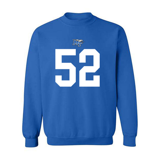 MTSU - NCAA Football : Muaaz Byard - Royal Replica Shersey Sweatshirt