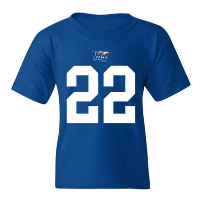 MTSU - NCAA Football : Chris Johnson - Royal Replica Shersey Youth T-Shirt