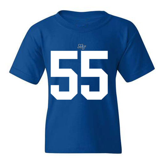 MTSU - NCAA Football : Mateo Guevara - Royal Replica Shersey Youth T-Shirt