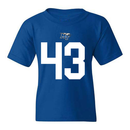 MTSU - NCAA Football : Markel James - Royal Replica Shersey Youth T-Shirt