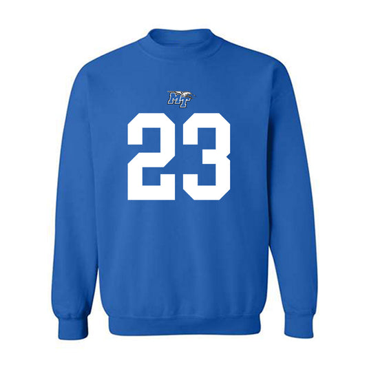 MTSU - NCAA Football : Jalen Jackson - Royal Replica Shersey Sweatshirt