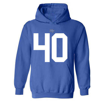 MTSU - NCAA Football : Anthony Bynum - Royal Replica Shersey Hooded Sweatshirt