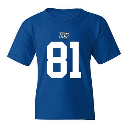 MTSU - NCAA Football : Mitchell Howell - Royal Replica Shersey Youth T-Shirt