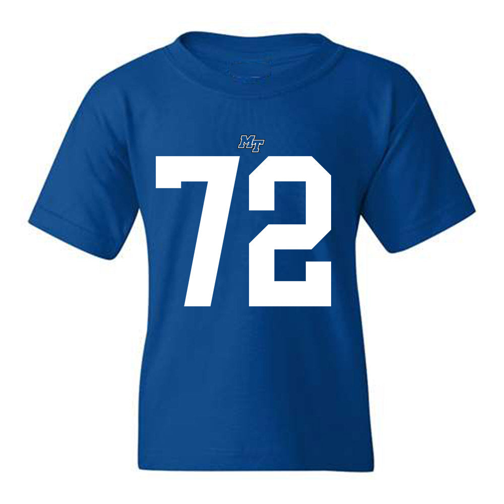 MTSU - NCAA Football : Morgan Scott - Royal Replica Shersey Youth T-Shirt